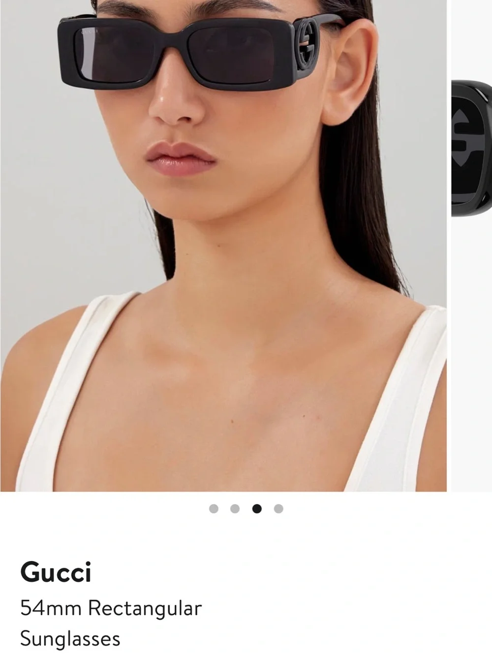 Gucci Black 54mm Rectangular Sunglasses